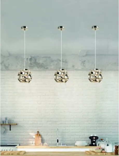 Open Design OR80179 - CARERA kábeles függeszték 1xG9/7W/230V átmérő 15 cm, fényes króm