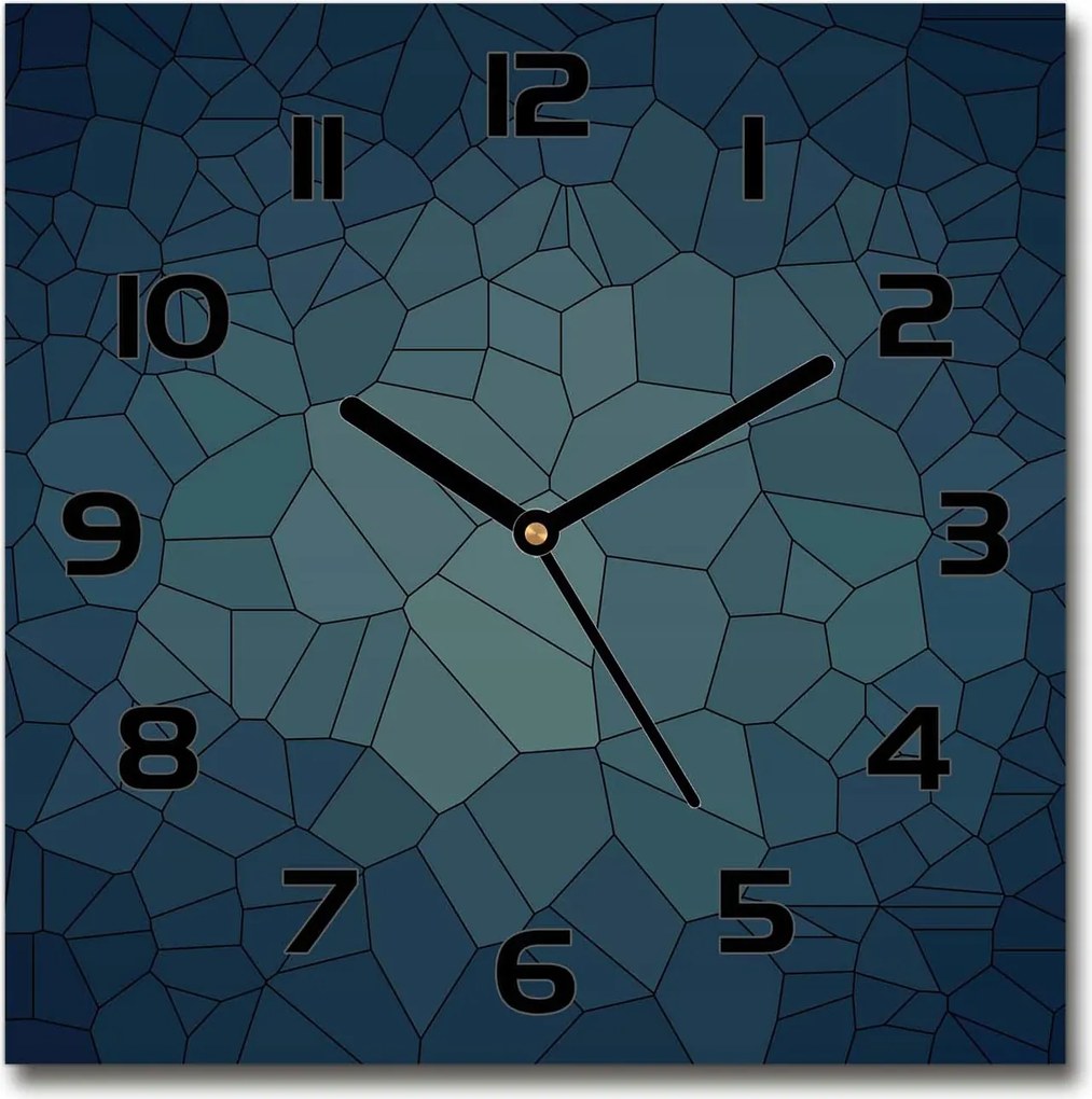 Négyzet alakú üveg falióra Absztrakt háttér 30x30 cm