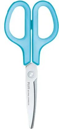 Olló, általános, balkezes, 17,5 cm, PLUS Fitcut Curve, világoskék (PLUS35055)