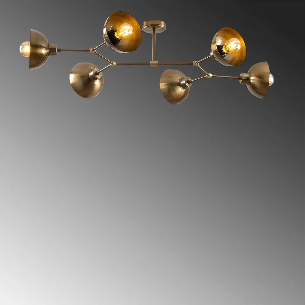 Aranyszínű mennyezeti lámpa fém búrával 52x102 cm Dram – Opviq lights