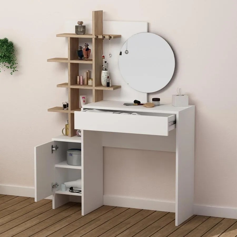 Fésülködő asztal Mup - White, Oak