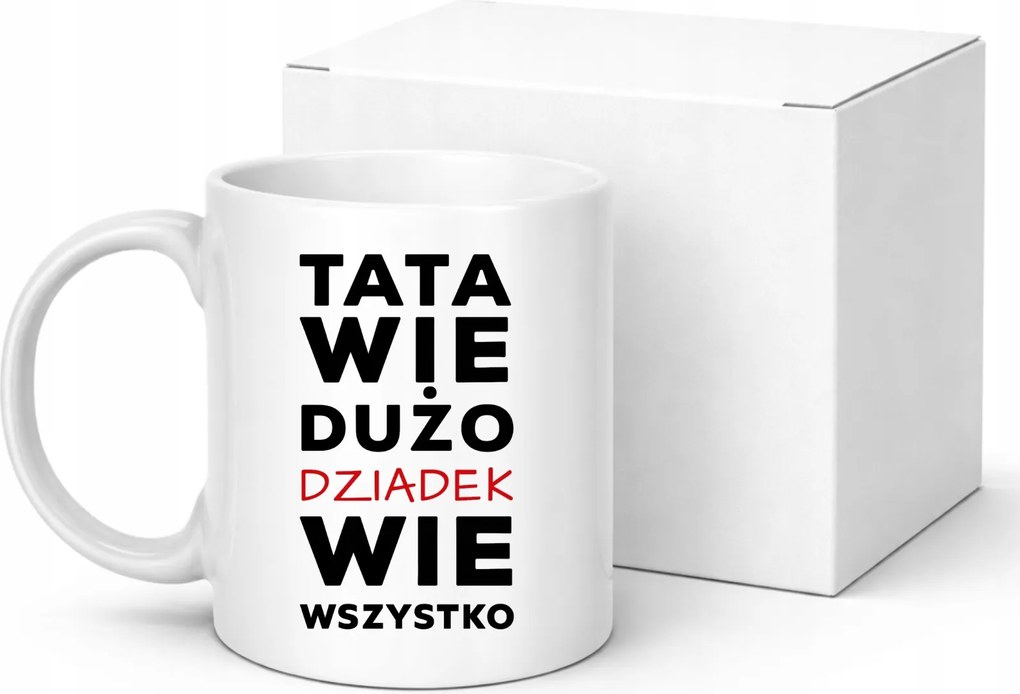 Nagypapa napi bögre Nagypapa Mindent Tud Vicces Ajándék Nyomtatás 330ml