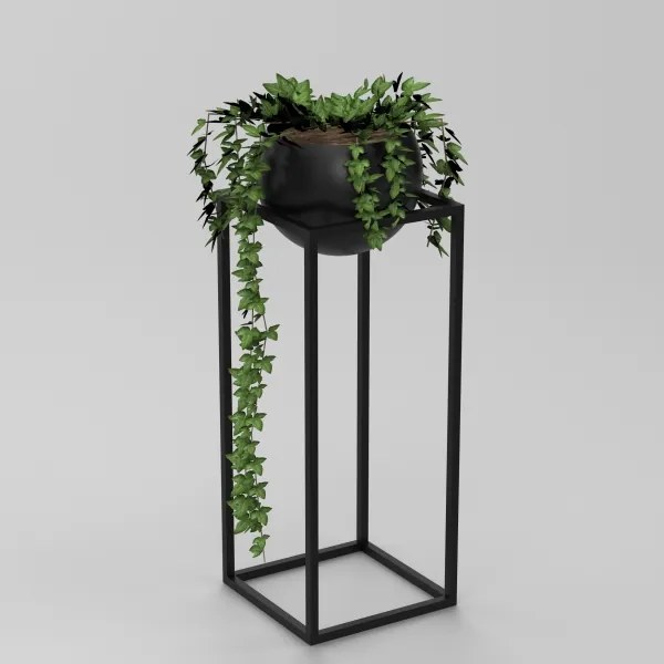 Fém virágcserép 81,3x29 cm fekete