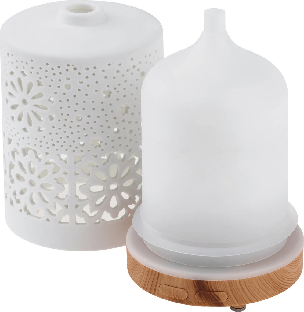 Aroma diffúzor/párásító, fehér/natúr, AMAYA