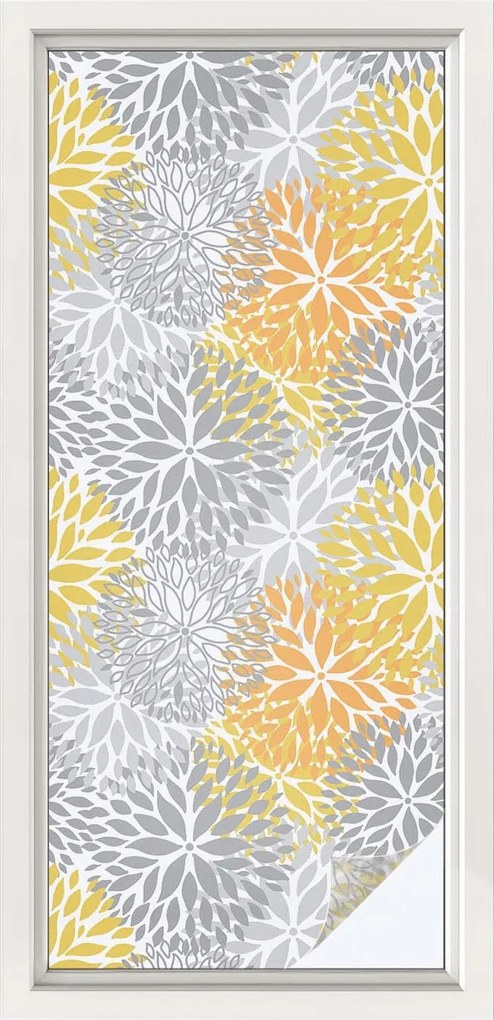 Ablakfólia Öntapadós Adatvédelem Színes virágok 50x116 cm