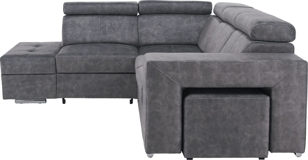 Ülőgarnitúra, szürke, balos, MALAGA