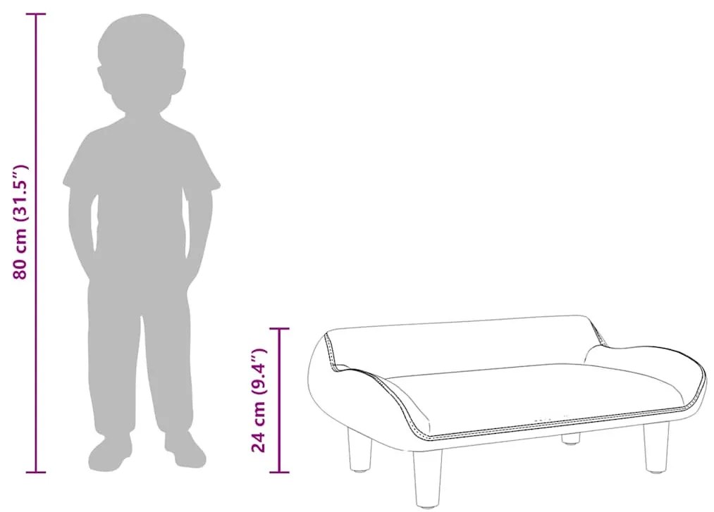 krémszínű szövet gyerekkanapé 70 x 40 x 30 cm