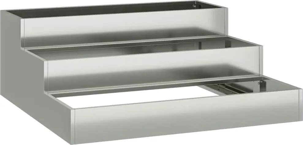 vidaXL Kerti cserép Ezüst 90 x 90 x 35 cm Horganyzott acél