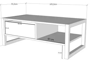 HALDIZEN konferenční stolek 55x105 cm černá/hnědá