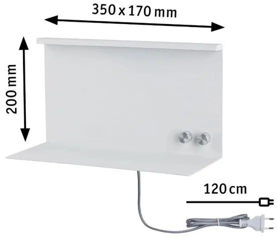 Paulmann 78919 - LED/4,5W Dimmelhető lámpa polccal és USB + LED/1,6W 230V