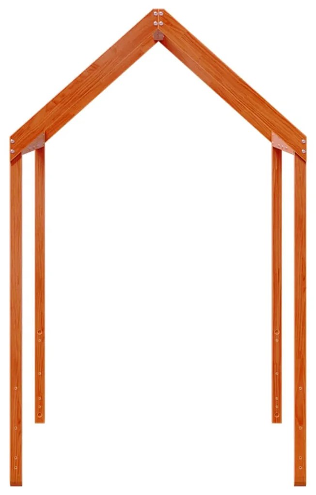 viaszbarna tömör fenyőfa gyerekágytető 207 x 80,5 x 151,5 cm