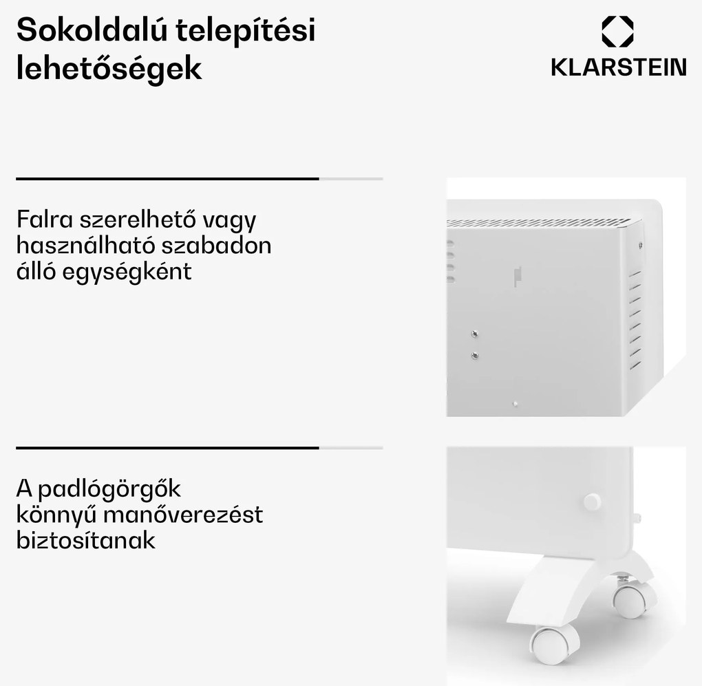 Klarstein Bansin Crystal Smart, konvektor, 1500 W, 5 - 50 °C, vezérlés applikáción keresztül