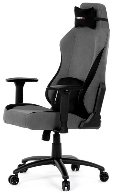 Gamer szék hintamechanikával, szürke szövetkárpittal. KA-F12 GREY2