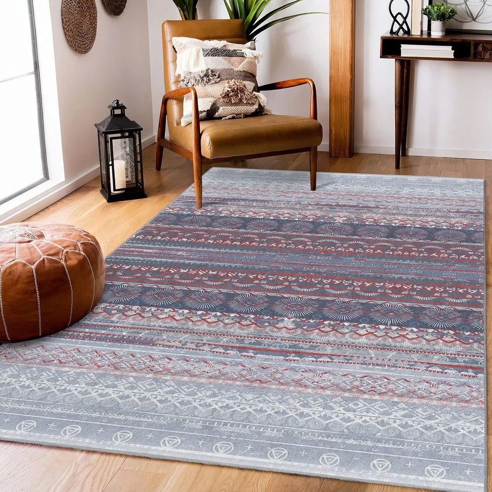 Lila-szürke mosható szőnyeg 80x150 cm Vintage Stripe – Mila Home