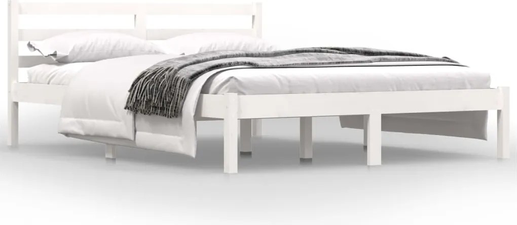 vidaXL fehér tömör fenyőfa ágykeret 120 x 190 cm (Small Double)