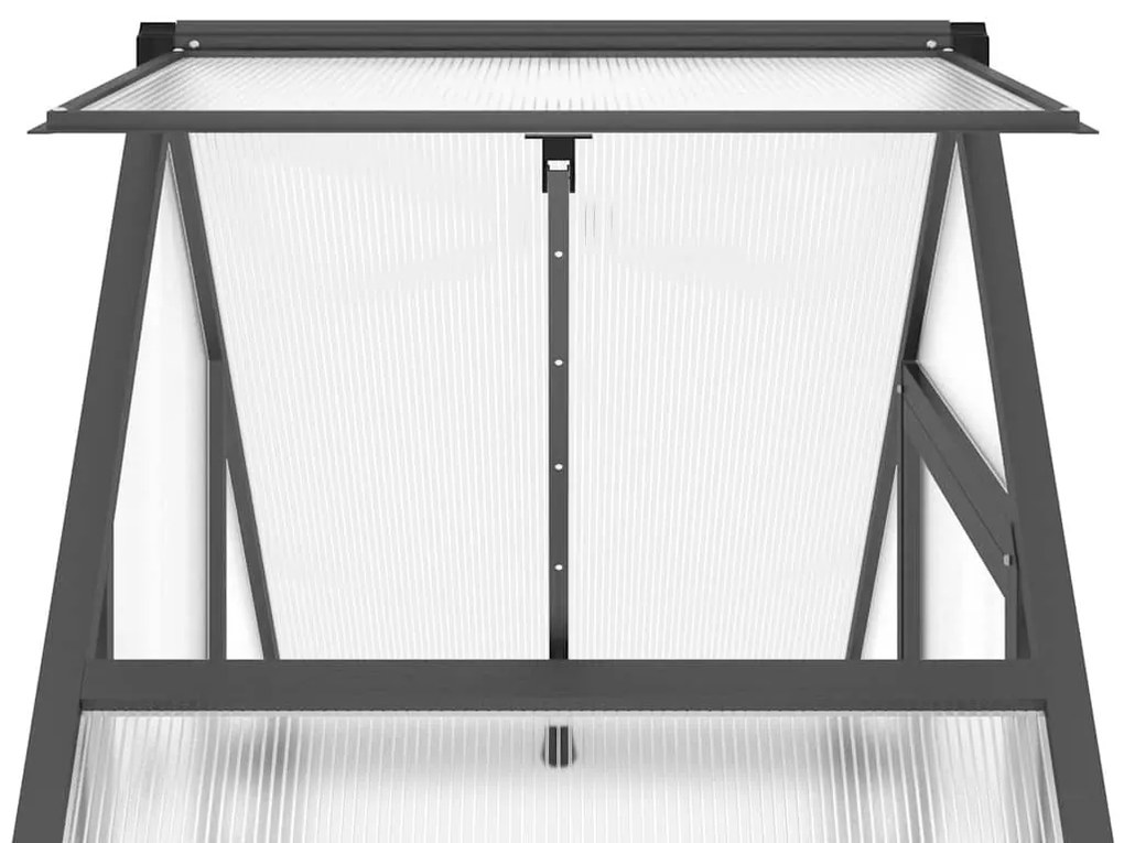 antracitszürke alumínium melegház alapvázzal 169 x 58 x 202 cm