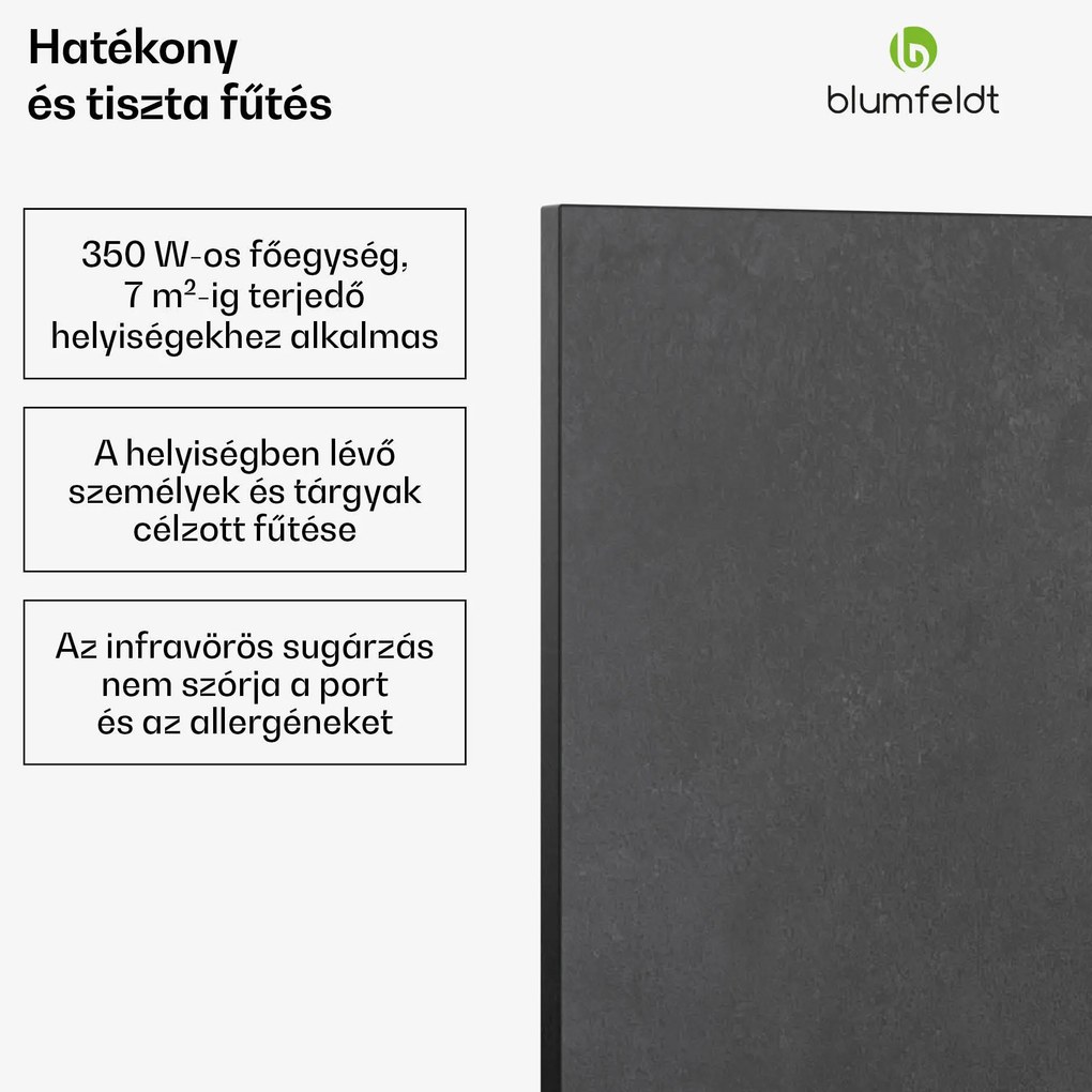 Blumfeldt Heat Square, Infravörös fűtés, WiFi vezérlés, 350 W, IP44