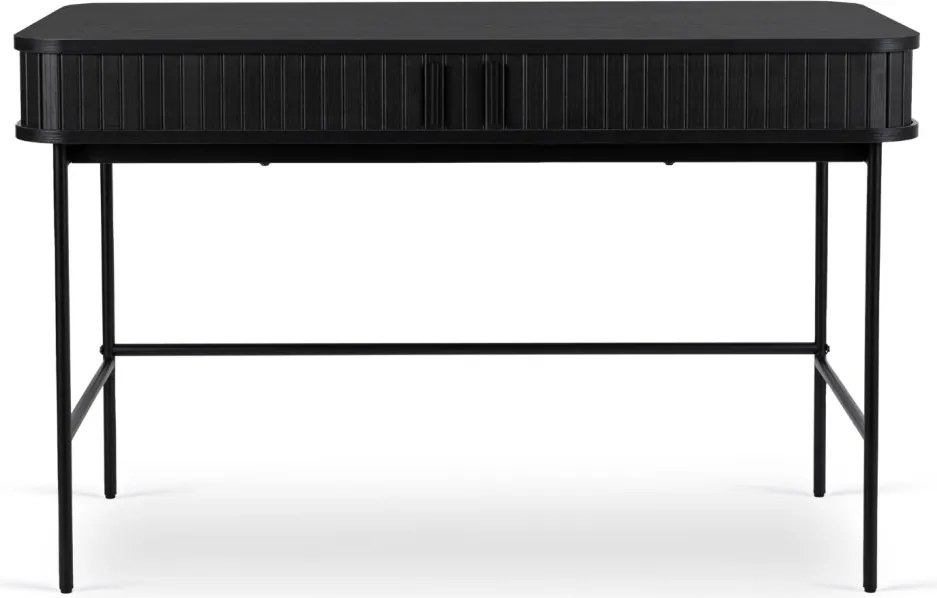 Íróasztal 120 cm, bordázott fekete kivitelben TRISH