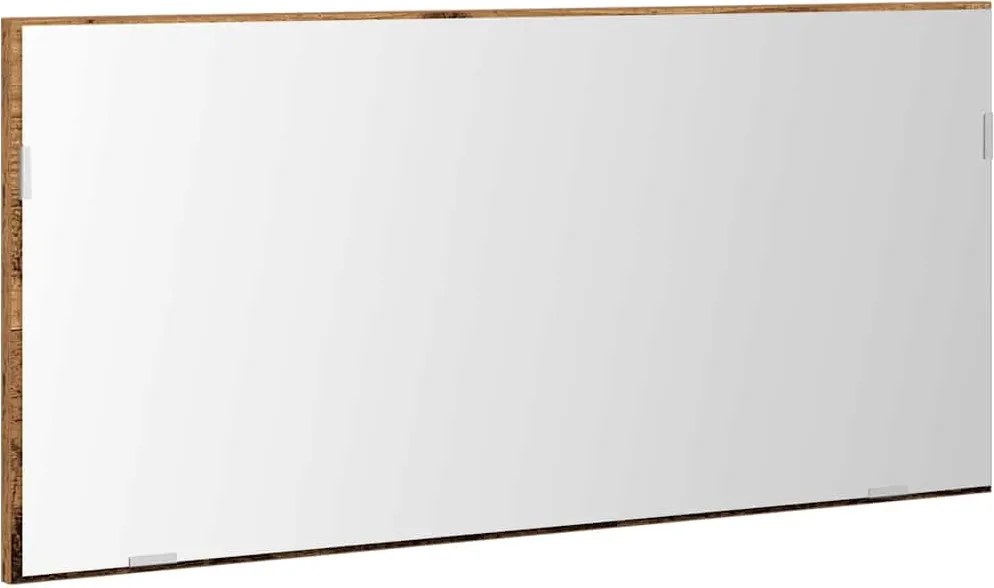 vidaXL Tükör LED -es lámpákkal Régi fa 80 x 37 cm Üveg és Műszaki Fa