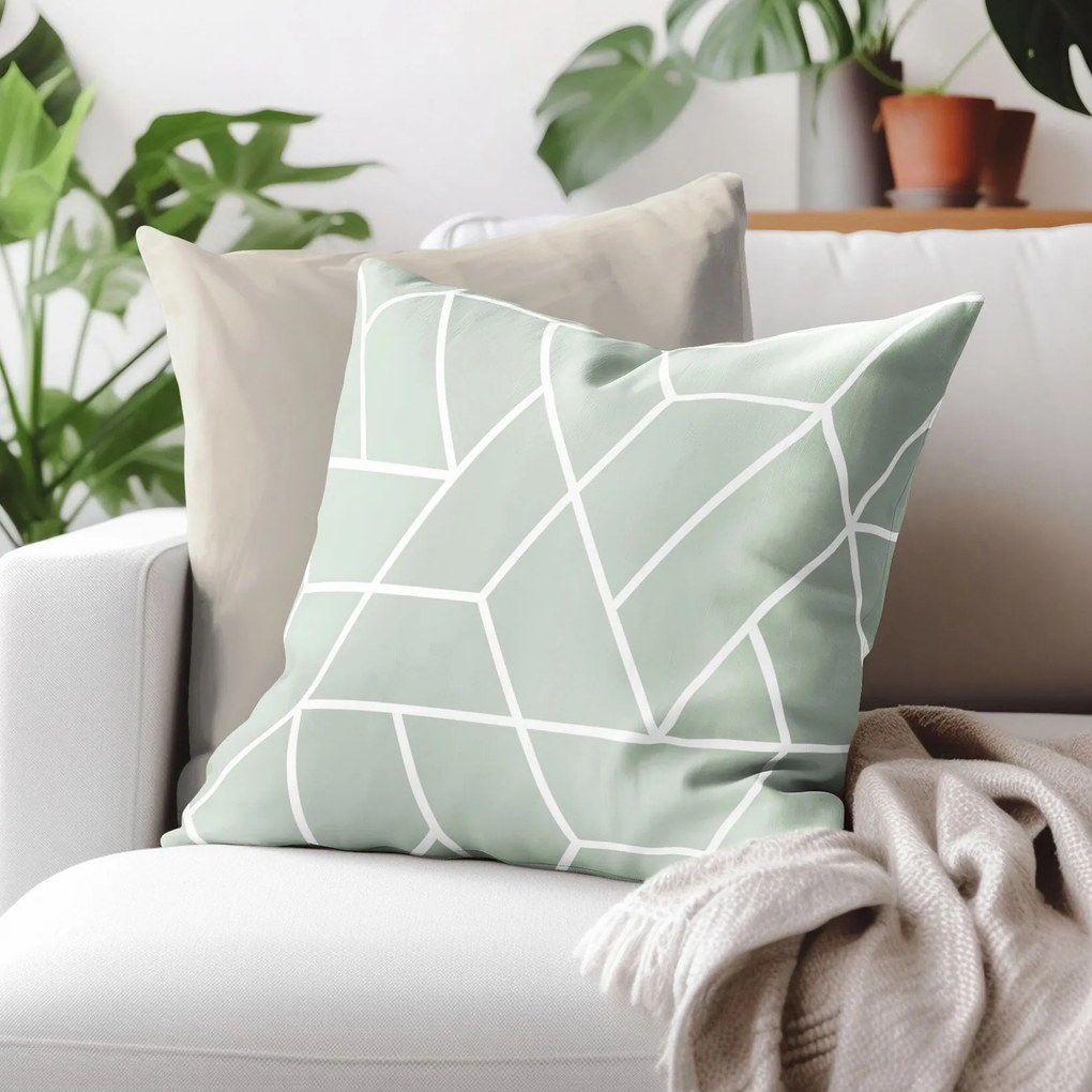 Goldea pamut párnahuzat - mozaik minta, zsálya alapon 50 x 70 cm