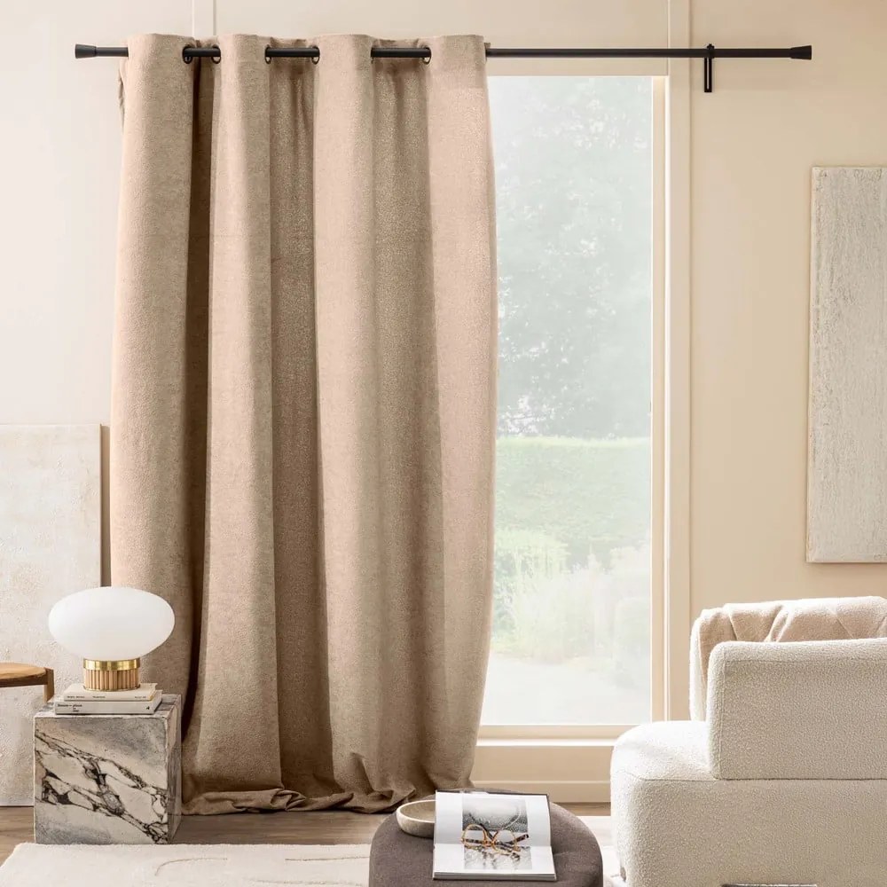 Világosbarna buklé függöny 140x260 cm Winona – douceur d'intérieur