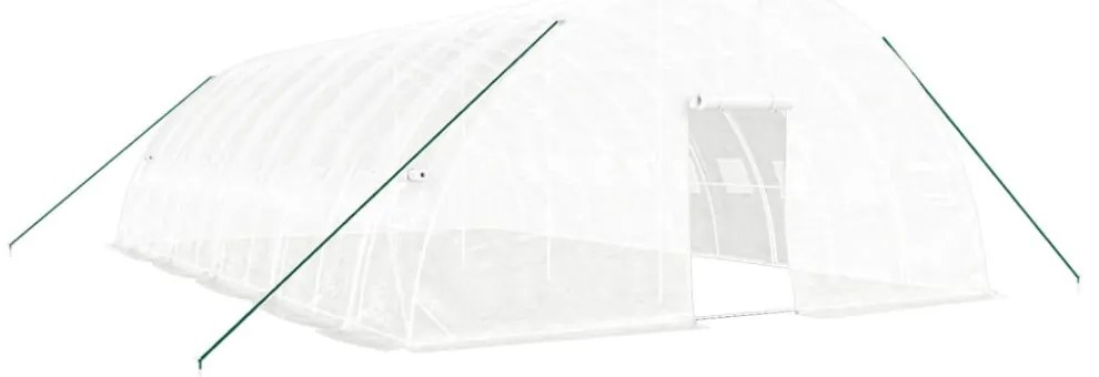 fehér acélvázas melegház 60 m² 10 x 6 x 2,85 m