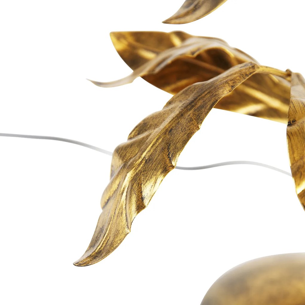 Vintage asztali lámpa antik arany zöld árnyékkal - Linden