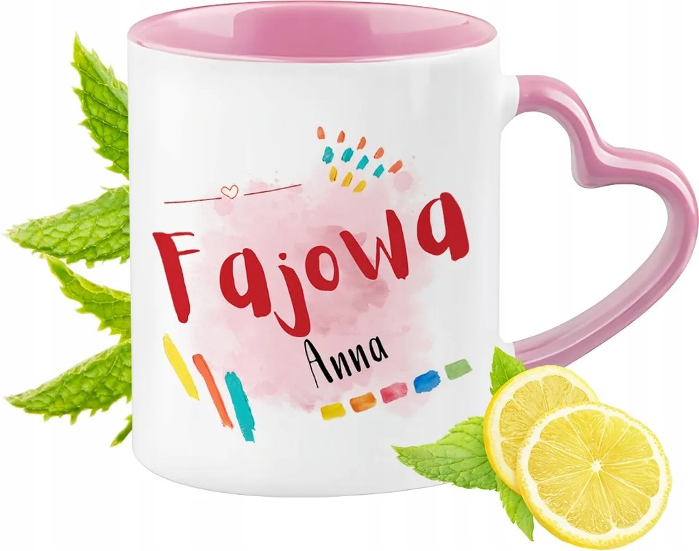 Anna Bögre Rózsaszín Szív Alakú Füllel Kávé Ajándék