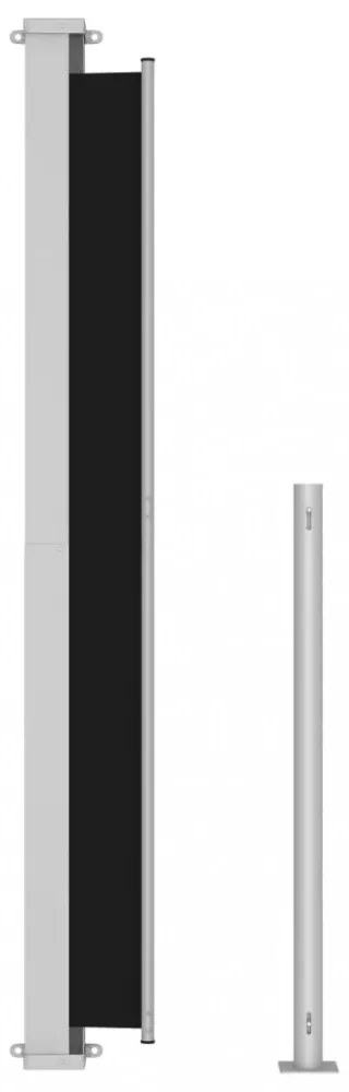 fekete behúzható oldalsó terasznapellenző 180 x 300 cm