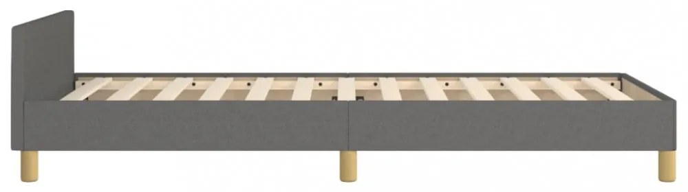 sötétszürke szövet ágykeret fejtámlával 80 x 200 cm