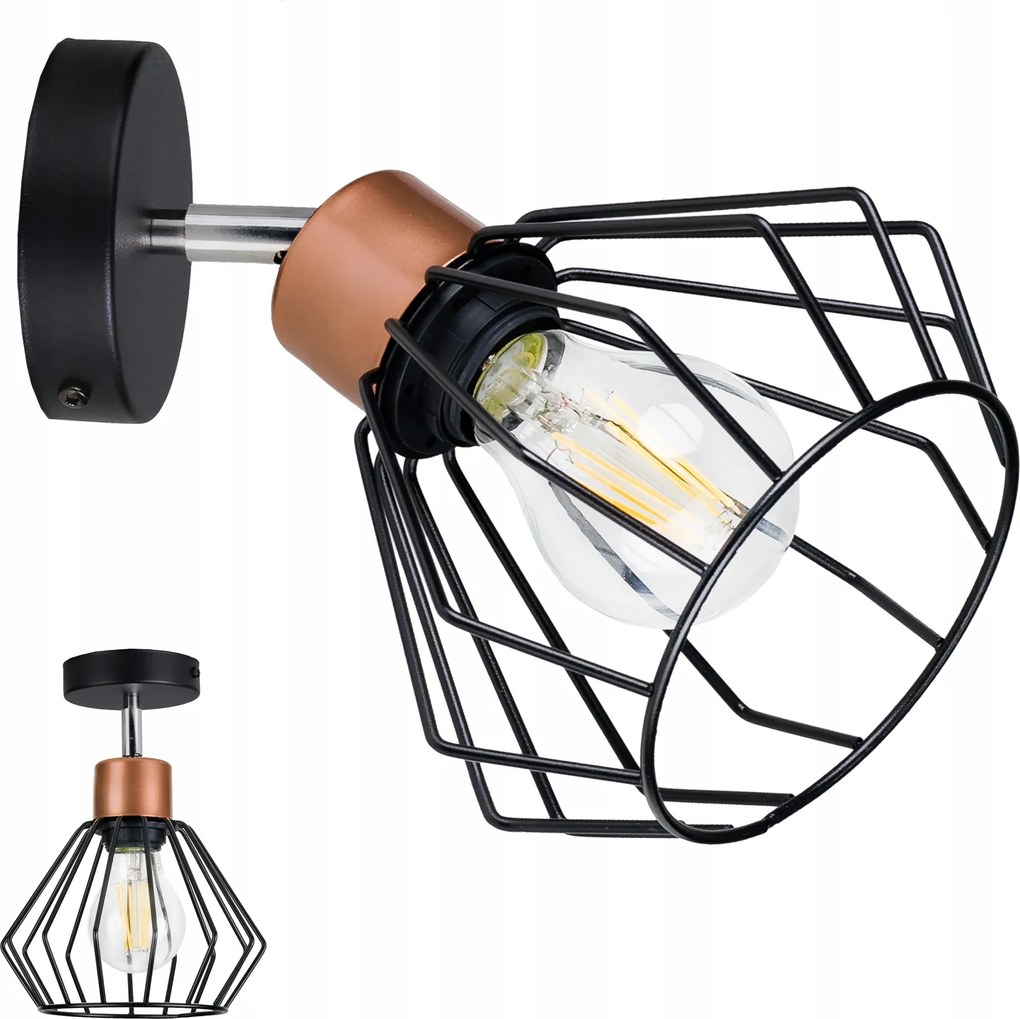 Fali Lámpa állítható loft Gyémánt drót