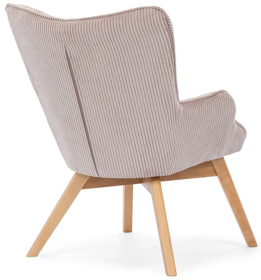 Világos rózsaszín kordbársony fotel Niko – Ropez