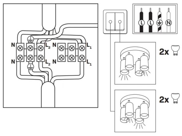 LED RGBW Dimmelhető fürdőszobai spotlámpa TURYN 4xGU10/6,5W/230V IP44 fekete