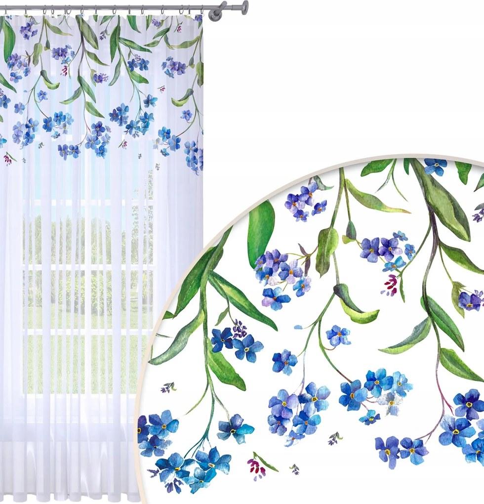 Függöny Készre Varrva 140x240 Voile Színes Mintás Akasztóval 153