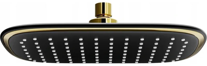Mexen D-49 zuhanyfej 25x19 cm, fekete/arany - 79749-75
