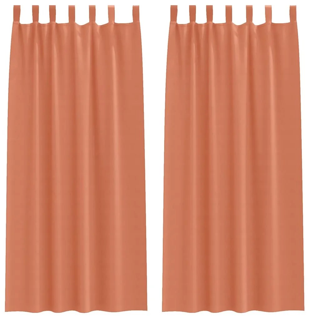 Függönyök függönyökkel 2 pcs Terrakotta 225x140cm Poliészter