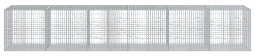 horganyzott vas gabion kosár fedéllel 600 x 100 x 100 cm