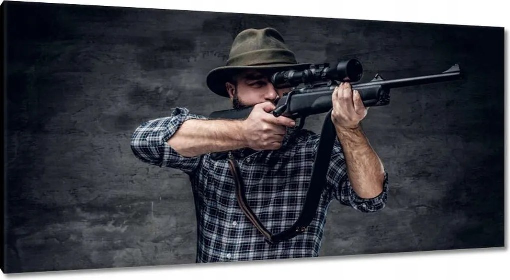 Festmények 115x55 Szakállas hunter portré