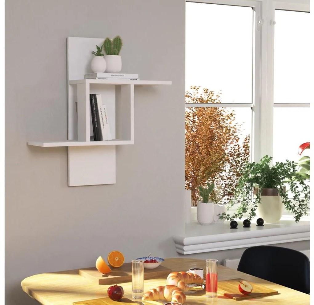 Fali polc MILL 70x64 cm fehér