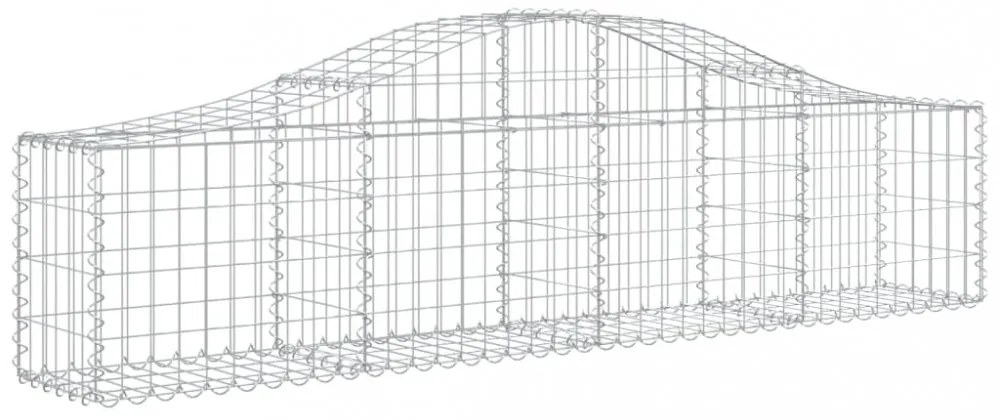 2 db íves horganyzott vas gabion kosár 200x30x40/60 cm