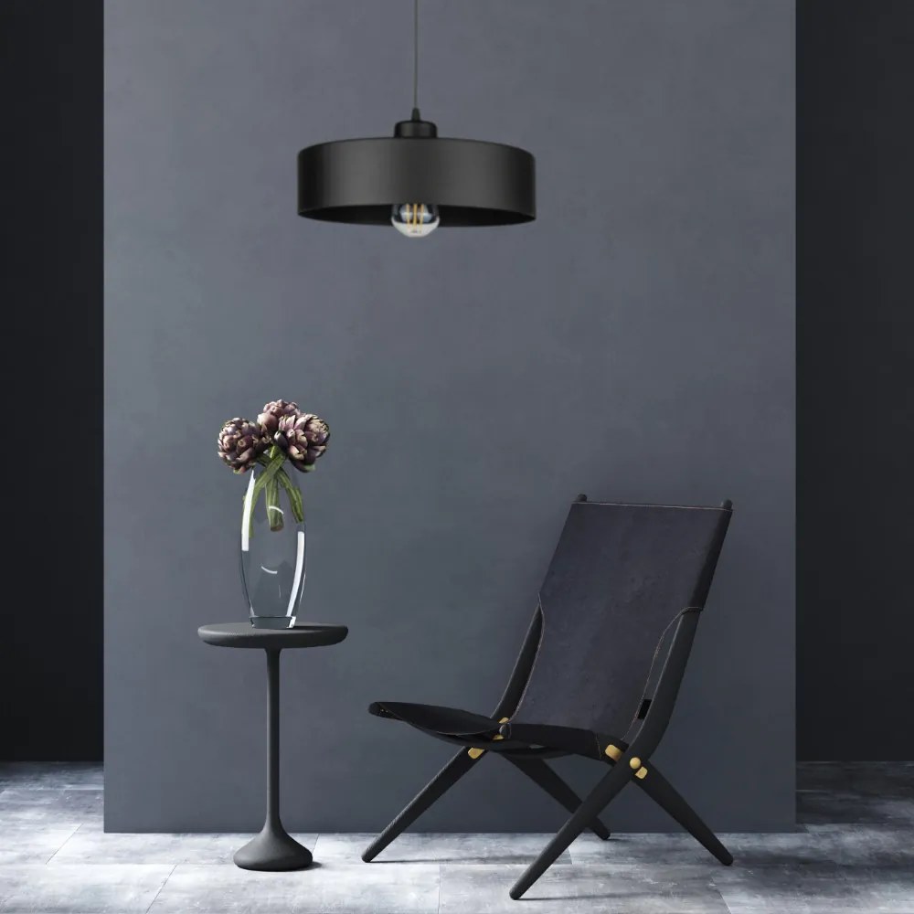 Függőlámpa fekete fém búrával | Loft - Industrial | Glimex Lavor Large 1xE27 GOL69C