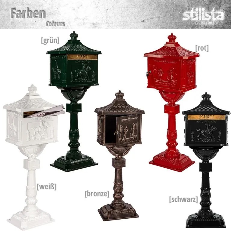 STILISTA Antik postaláda 118 cm fehér
