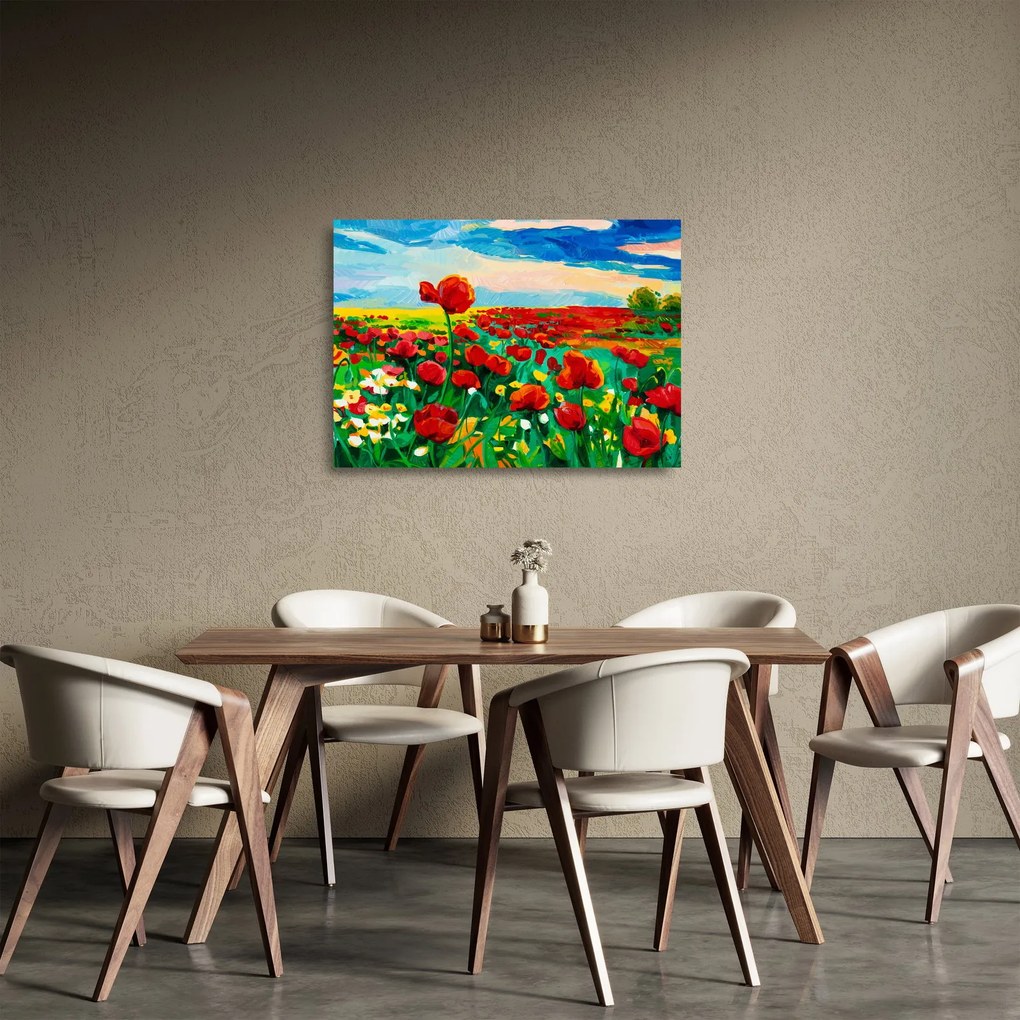 Kép egy mező mákkal (üvegen) (70x50 cm)
