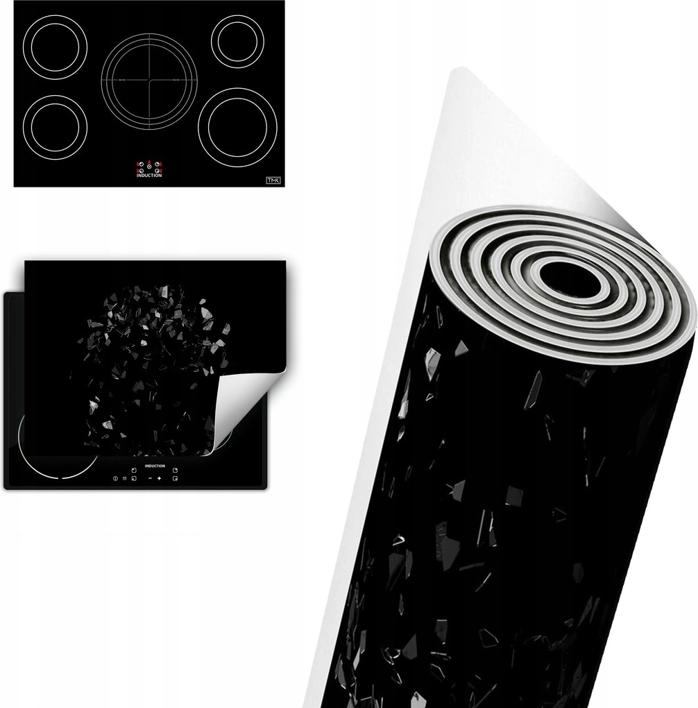 Vinil Indukciós Védelem Asztallap 80x52 fekete üveg