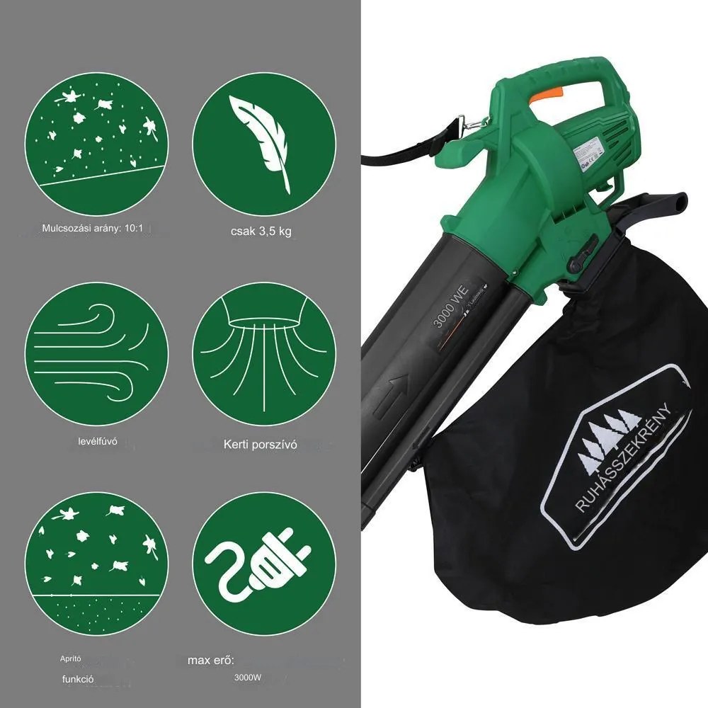 Gardebruk® Elektromos lombszívó 3 az 1-ben