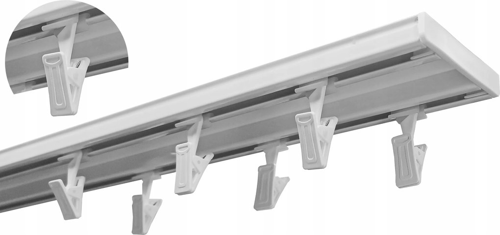 Függönykarnis Prémium Alumínium Mennyezeti Sín Dupla 120 cm Kpl Békák