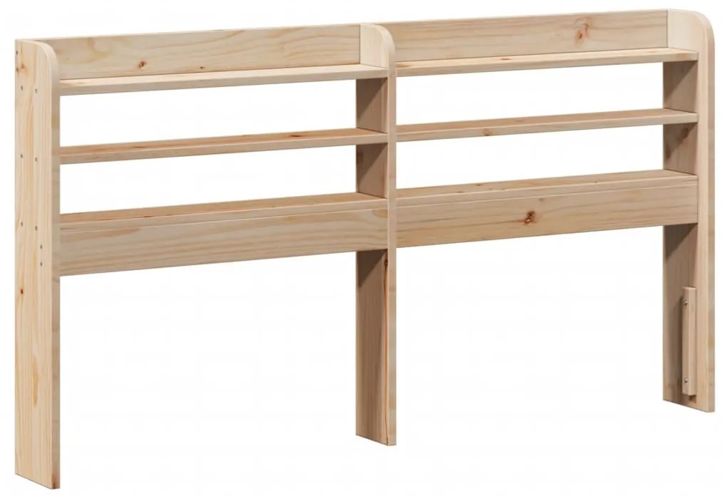 tömör fenyőfa fejtámla polcokkal 135 cm