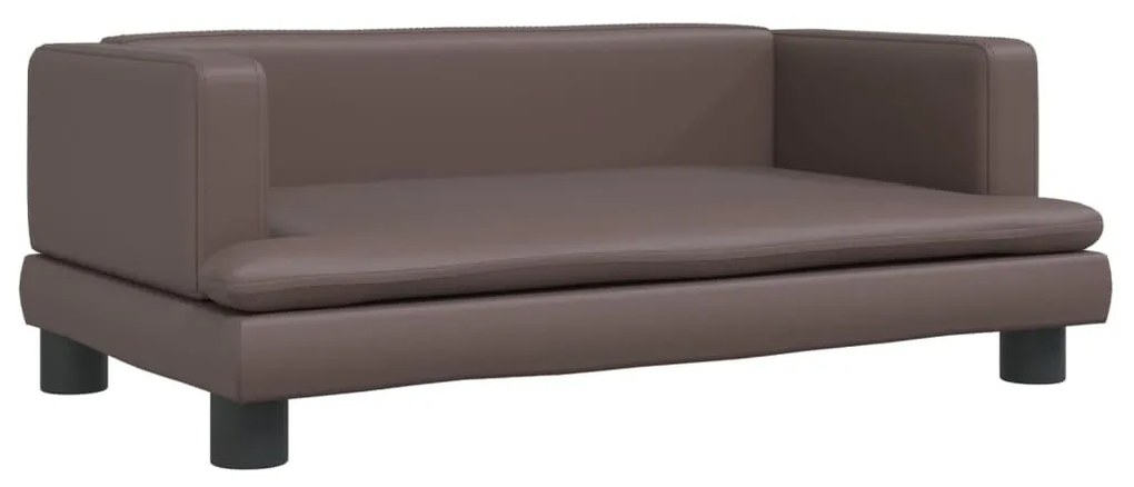 barna műbőr gyerekkanapé 80 x 45 x 30 cm