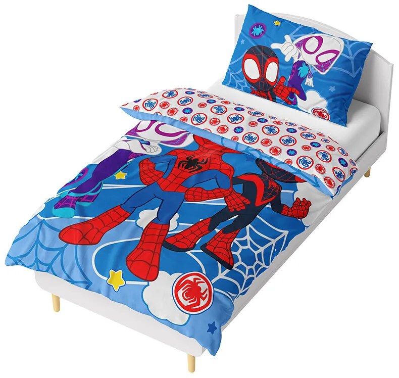 Carbotex Spidey, Az elképesztő barátok mikroplüss ágyneműhuzat , 140 x 200 cm, 70 x 90 cm