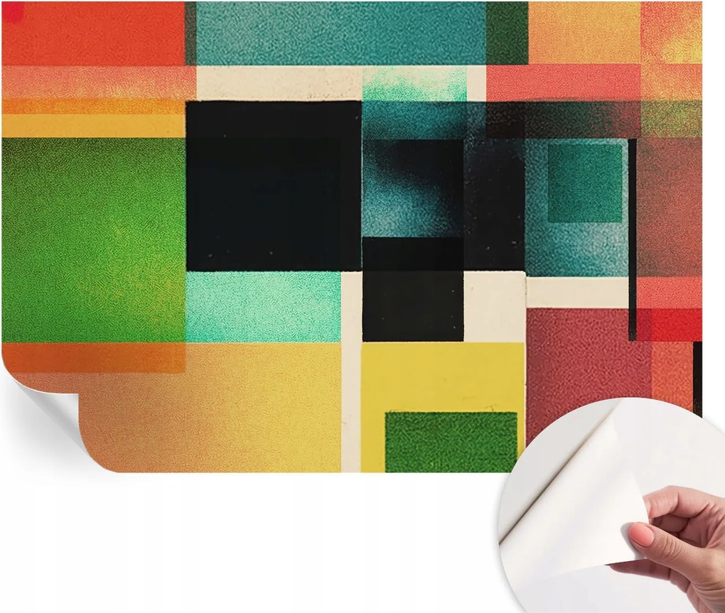 Gyönyörű öntapadós fali tapéta Geometrikus absztrakt 104x70 cm